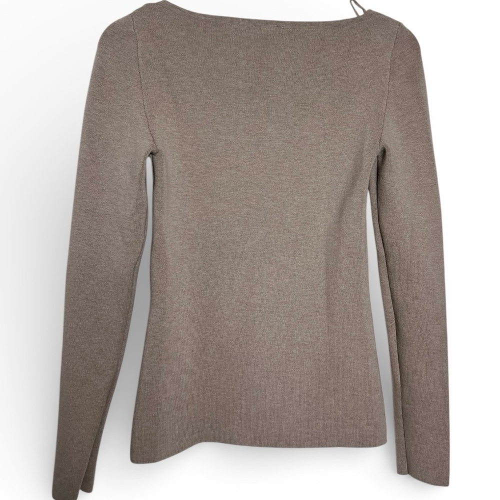 COS Women's Natural Cotton-silk Mix Square Neck Long Sleeve Top - Picture 3 of 6